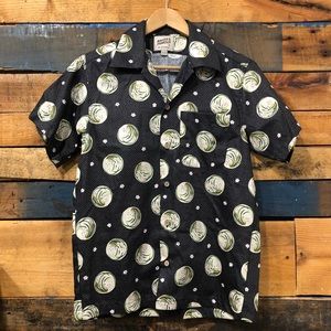 Naked & famous shirt botanical print shirt Sz S
